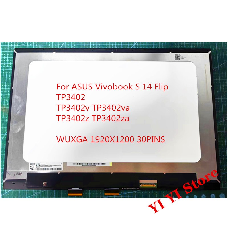 14 "หน้าจอสัมผัสสําหรับ Asus VivoBook S14 Flip TP3402VA TN3402 TP3402v TP3402za TN3402Q TN3402YA LCD