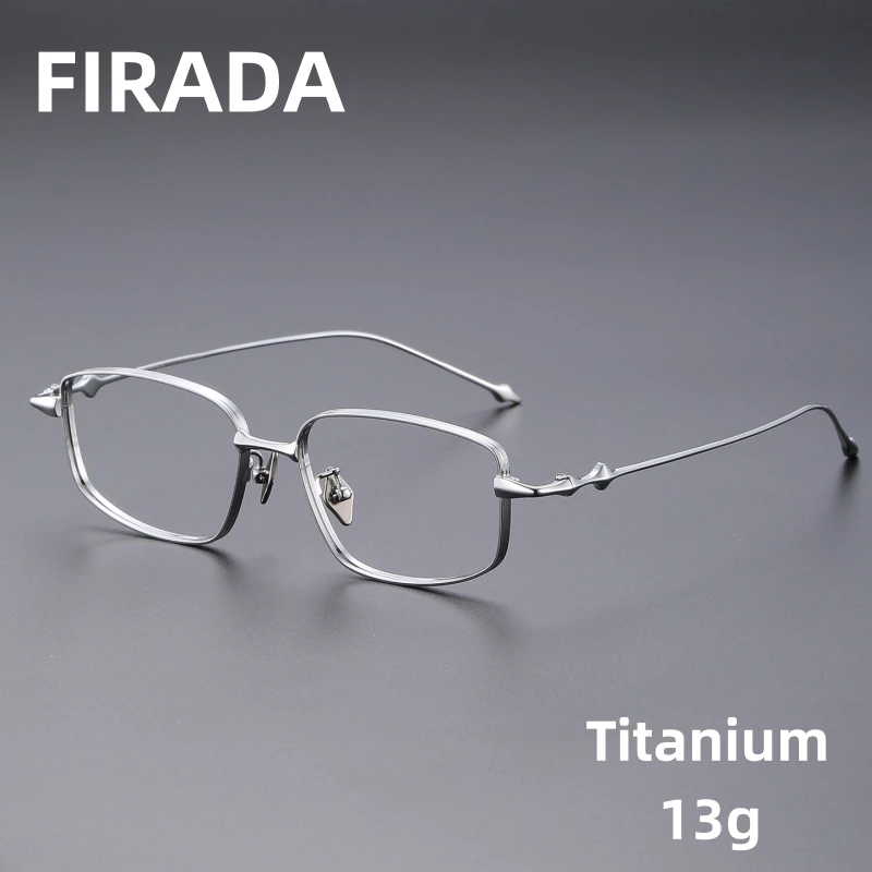 FIRADA Retro Square แว่นสายตาไทเทเนียม สไตล์เรโทรสแควร์ ออกแบบสำหรับผู้ชายและผู้หญิง A-707-C