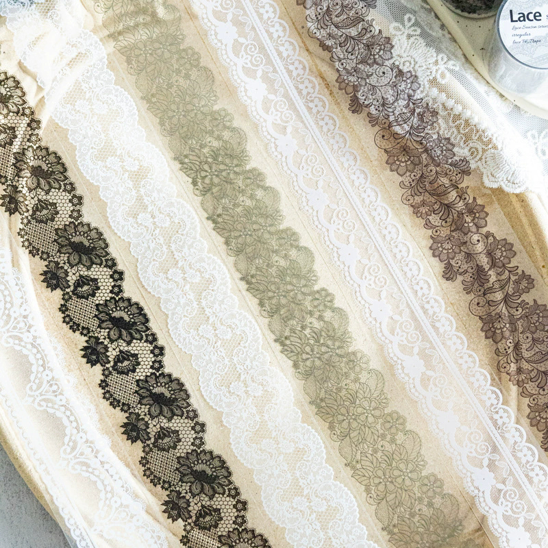 RHS Online Lace Season Series PET Masking Tapes ตกแต่งเทปเหนียวสติกเกอร์สําหรับสมุดบันทึกไดอารี่ DIY หัตถกรรม