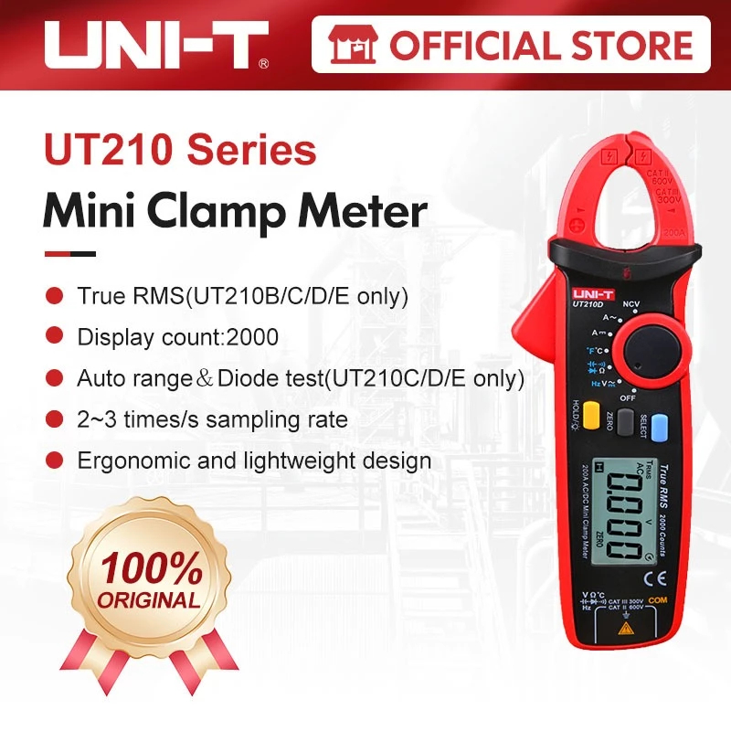 UNI-T OneปีรับประกันUNI-T UT210 Series Digital Clamp Meter UT210A UT210B UT210C UT210D UT210E Mini C