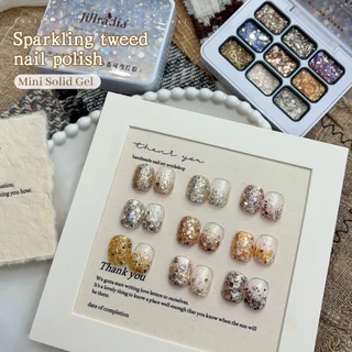 JILLRADIA สีแชมเปญเลื่อมเจลยาทาเล็บชุดแฟชั่นยาวนานเหมาะสําหรับการใช้ทุกวันและเล็บ DIY
