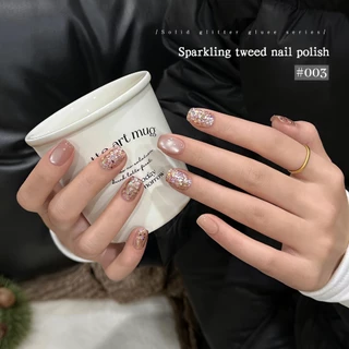 JILLRADIA สีแชมเปญเลื่อมเจลยาทาเล็บชุดแฟชั่นยาวนานเหมาะสําหรับการใช้ทุกวันและเล็บ DIY