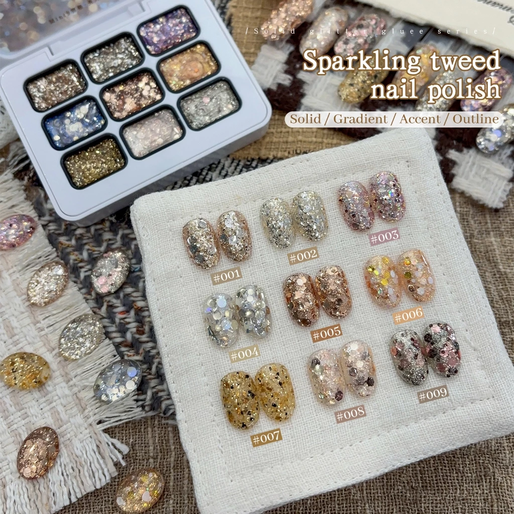 JILLRADIA สีแชมเปญเลื่อมเจลยาทาเล็บชุดแฟชั่นยาวนานเหมาะสําหรับการใช้ทุกวันและเล็บ DIY