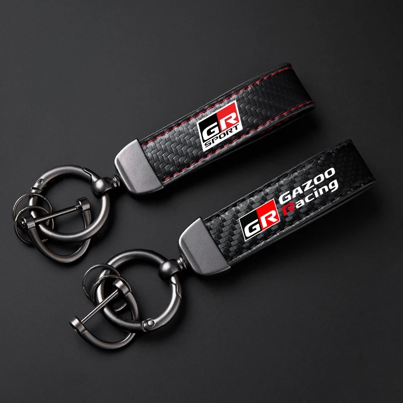 พวงกุญแจรถสําหรับ Toyota GR Sport RAV4 C-HR Supra Yaris 86 Corolla Camry Highlander Avensis Prado Prius รถ Key แหวนอุปกรณ์เสริม