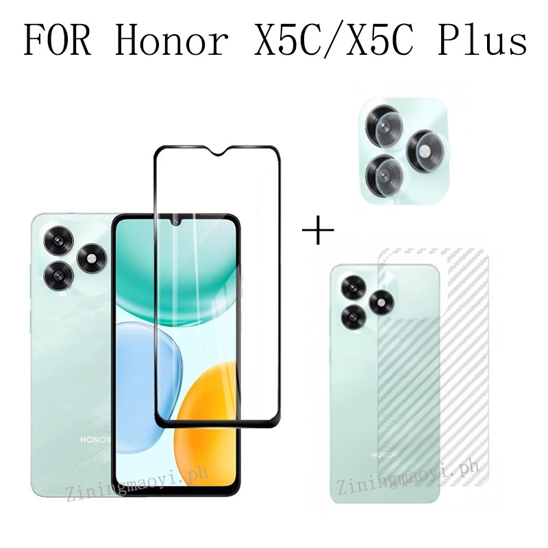 3in1 สําหรับ Honro X5C Plus ฟิล์มกระจกนิรภัยสําหรับ Honor X5C X9D X7D X8C X8A X7C X6B X6A กระจกนิรภั