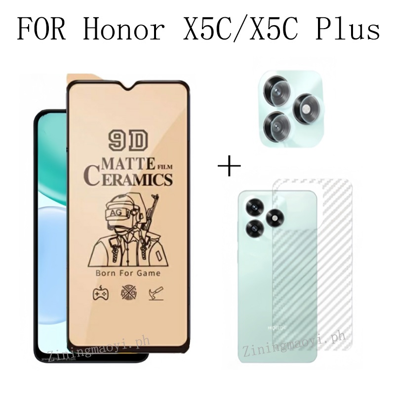 3in1 สําหรับ Honro X5C Plus ฟิล์มกระจกนิรภัยสําหรับ Honor X5C X9D X7D X8C X8A X7C X6B X6A ฟิล์มเซราม