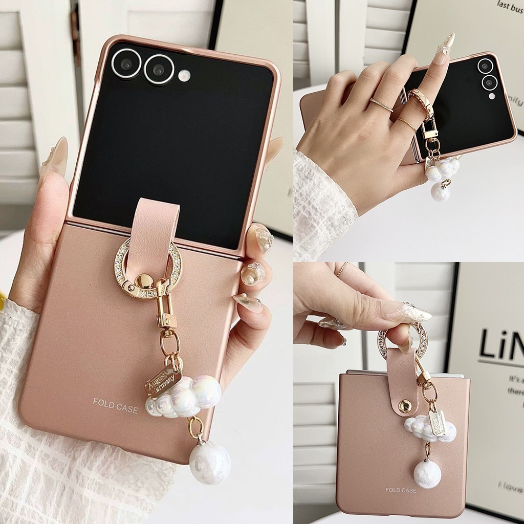 แหวนเพชร Cloud Series เคสโทรศัพท์หน้าจอพับเหมาะสําหรับ Samsung Z Flip7FE ผิวรู้สึก Matte flip7/6/5/4/3 เคสป้องกันกันกระแทก