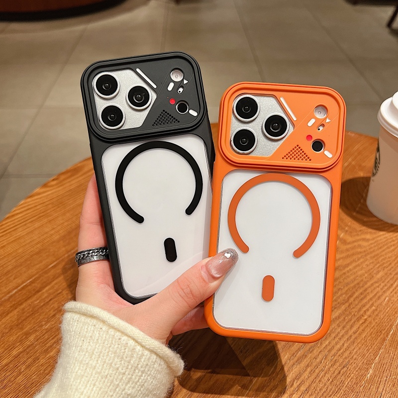 2-in-1 อะคริลิค Yadun การซึมผ่านสูงแม่เหล็กดูดเคสโทรศัพท์หน้าต่างขนาดใหญ่เหมาะสําหรับ iPhone 11 12 13 14 15 16 17 Pro Max รวมทุกอย่างฝาครอบซิลิโคนป้องกันการตก