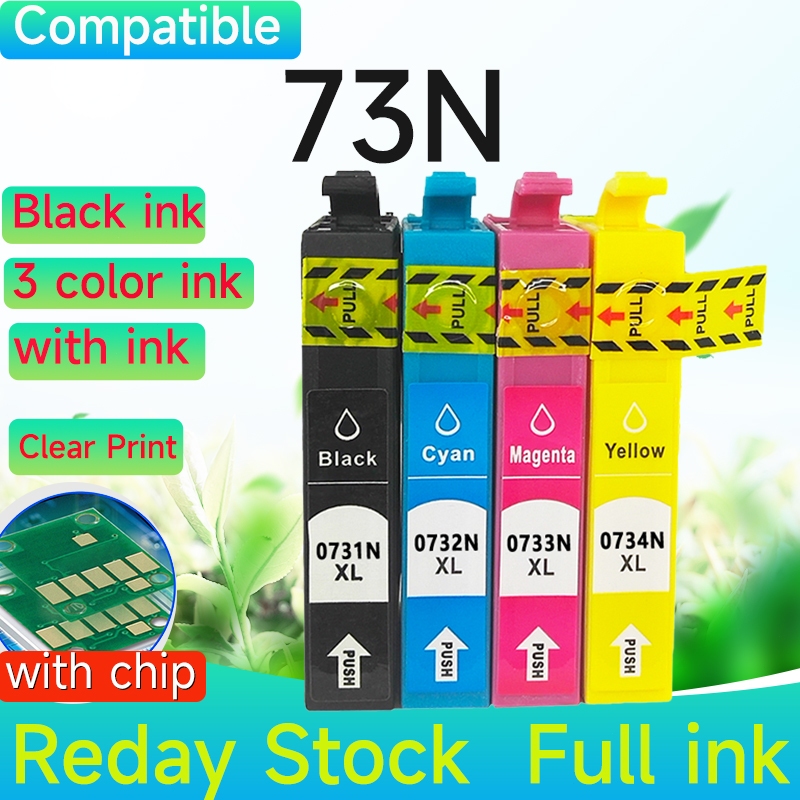 ใช้งานร่วมกับ Epson 73N ตลับหมึก T0731N T0732N T0733N T0734N XL สําหรับ Tx300 Tx410 Tx550w Tx600 Tx6