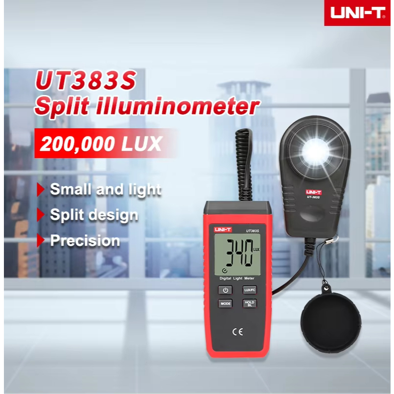 UNI-T UT383 / UT383S Mini 0-199999 ลักซ์ เครื่องวัดแสง ลักซ์มิเตอร์ เศรษฐกิจ
