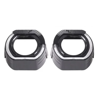 3 นิ้วสีดําเงิน Shrouds ฝาครอบ LED Angel Eyes สําหรับ Koito Q5 Hella Bixenon Hid โปรเจคเตอร์เลนส์เชลล์ไฟหน้ารถ