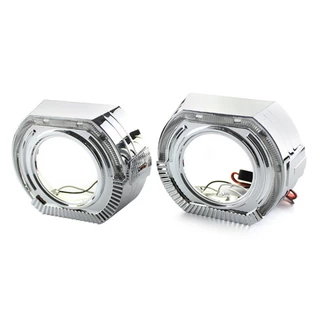 3 นิ้วสีดําเงิน Shrouds ฝาครอบ LED Angel Eyes สําหรับ Koito Q5 Hella Bixenon Hid โปรเจคเตอร์เลนส์เชลล์ไฟหน้ารถ