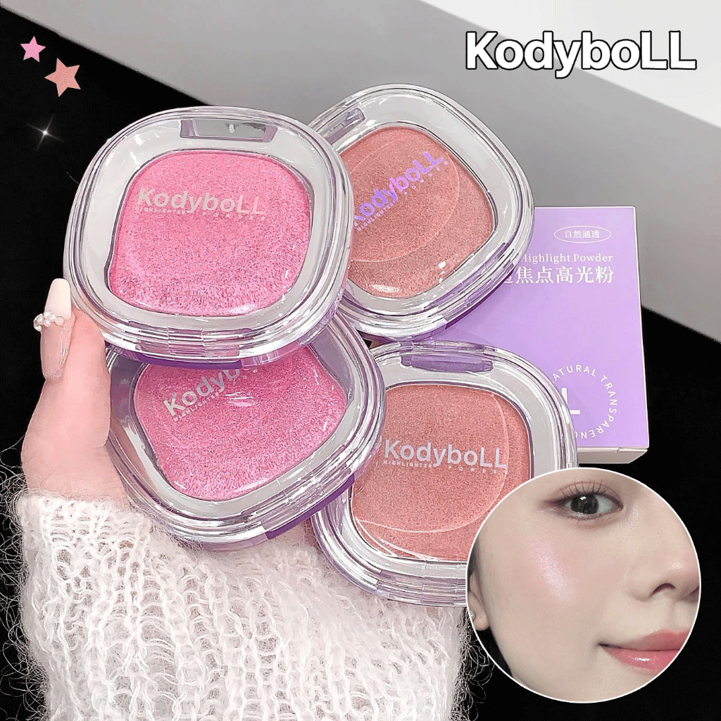 KodyboLL Highlighting & Contour Powder 5g – Pearlescent Shimmer Glossy Finish เพิ่มความกระจ่างใสตามธรรมชาติ K32 – โปรปัง