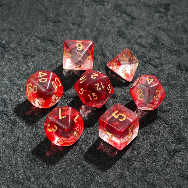 เกมกระดาน Chameleon สองสี DND Dice Dragon และ Earth Running Group Multi-Faced อะคริลิค 子套装