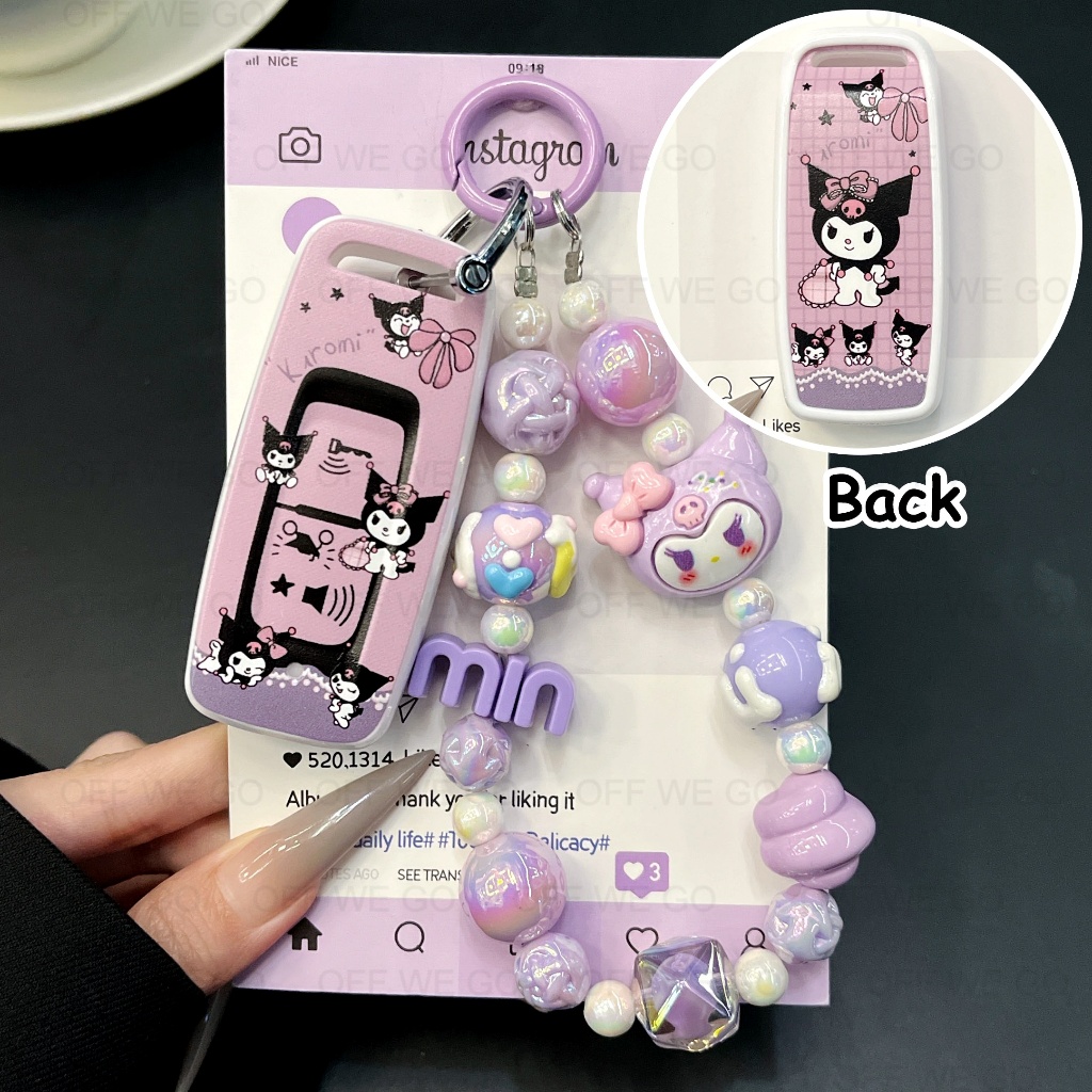 Kuromi Sanrio ฝาครอบเคสกุญแจรีโมทฮอนด้าสําหรับ PCX 160, Vario, ADV160, Click 125i, Scoopy, Air Blade 2021-2024 ที่ใส่พวงกุญแจ