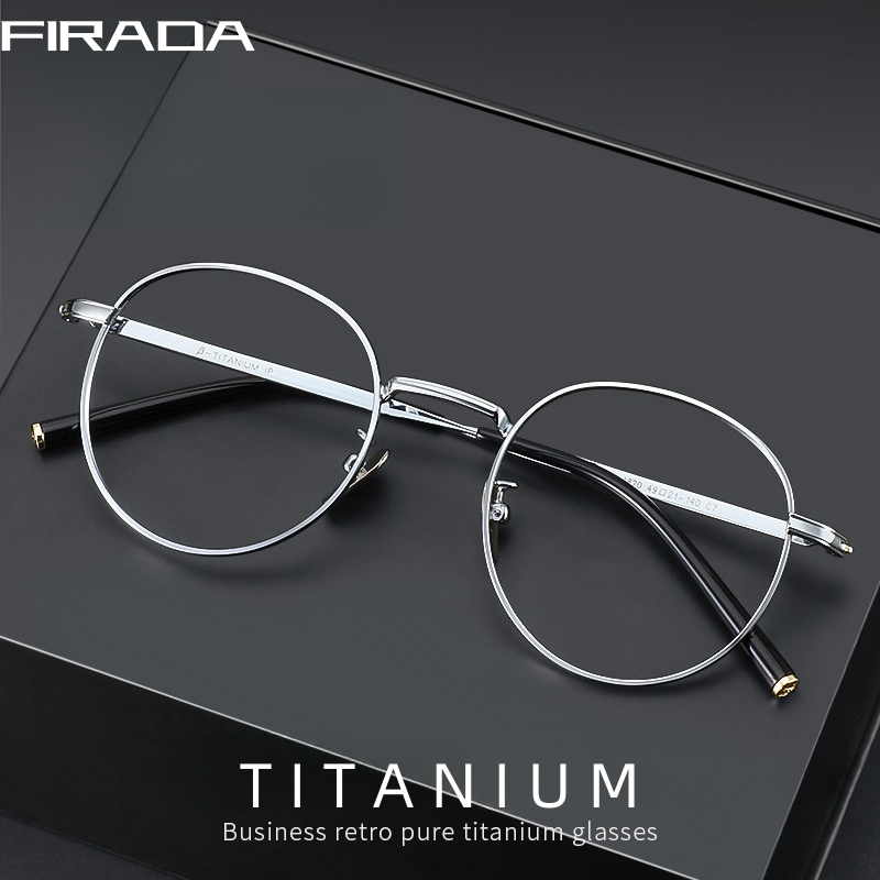 FIRADA แว่นตาวินเทจ Titanium สวมใส่สบาย สำหรับทุกเพศ โมเดล 1820-C
