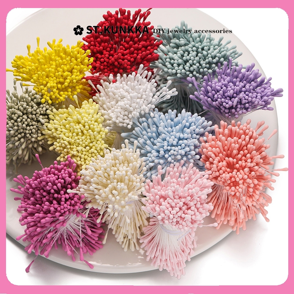 (ประมาณ400เส้น/มัด) 2 มม. ดอกไม้ประดิษฐ์ ดอกตูมดอกไม้ แกนเกสรตัวผู้ สำหรับงานDIY ช่อดอกไม้ของขวัญหัตถกรรมสมุดภาพอุปกรณ์เสริม