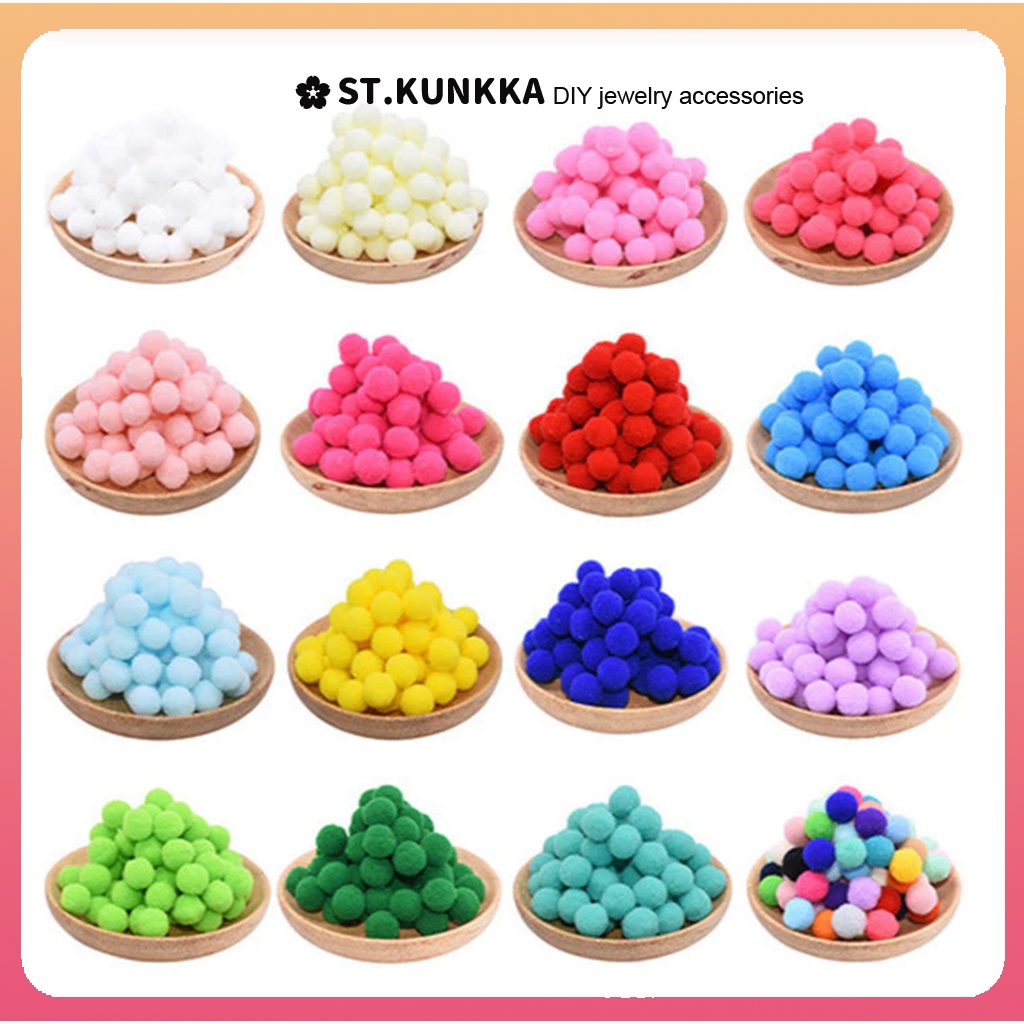 10 มม. 15 มม. 50 ชิ้น / แพ็ค Fluffy Soft Pompoms Bal สําหรับตกแต่งบ้าน งานแต่งงาน งานฝีมือ DIY