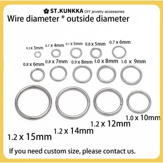 St.kunkka 200ชิ้น ห่วงเชื่อมต่อเครื่องประดับสแตนเลส 3-15mm อุปกรณ์ DIY เครื่องประดับ ทำสร้อย