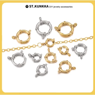 St.kunkka 2Pcs 10-18mm คุณภาพสูง สเตนเลส ตะขอสปริง สําหรับทําเครื่องประดับ สร้อยคอ สร้อย