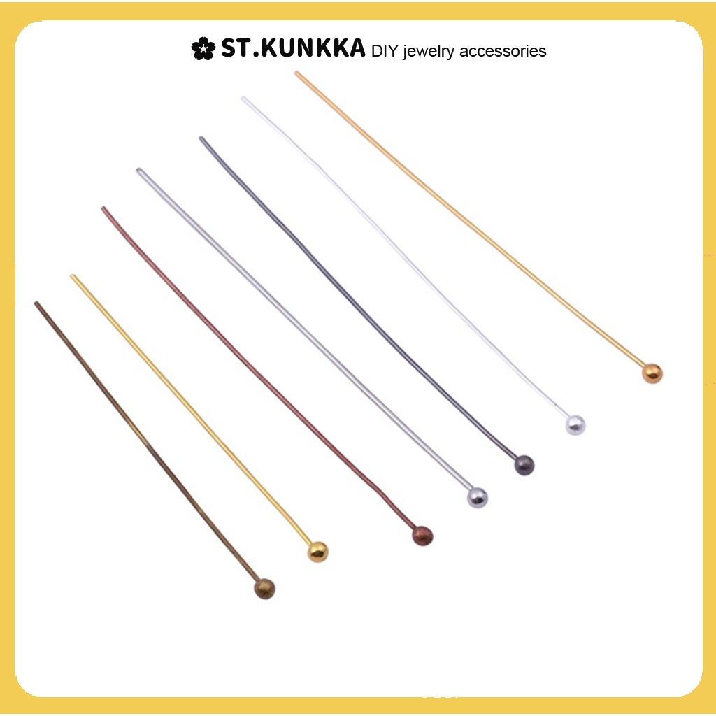 ST.KUNKKA โลหะหัวบอล หมุด เข็มลูก หัวโลหะเล็บสำหรับทำเครื่องประดับ Diy (200 ชิ้น/ล็อต 16 20 25 30 40 50 มม.)