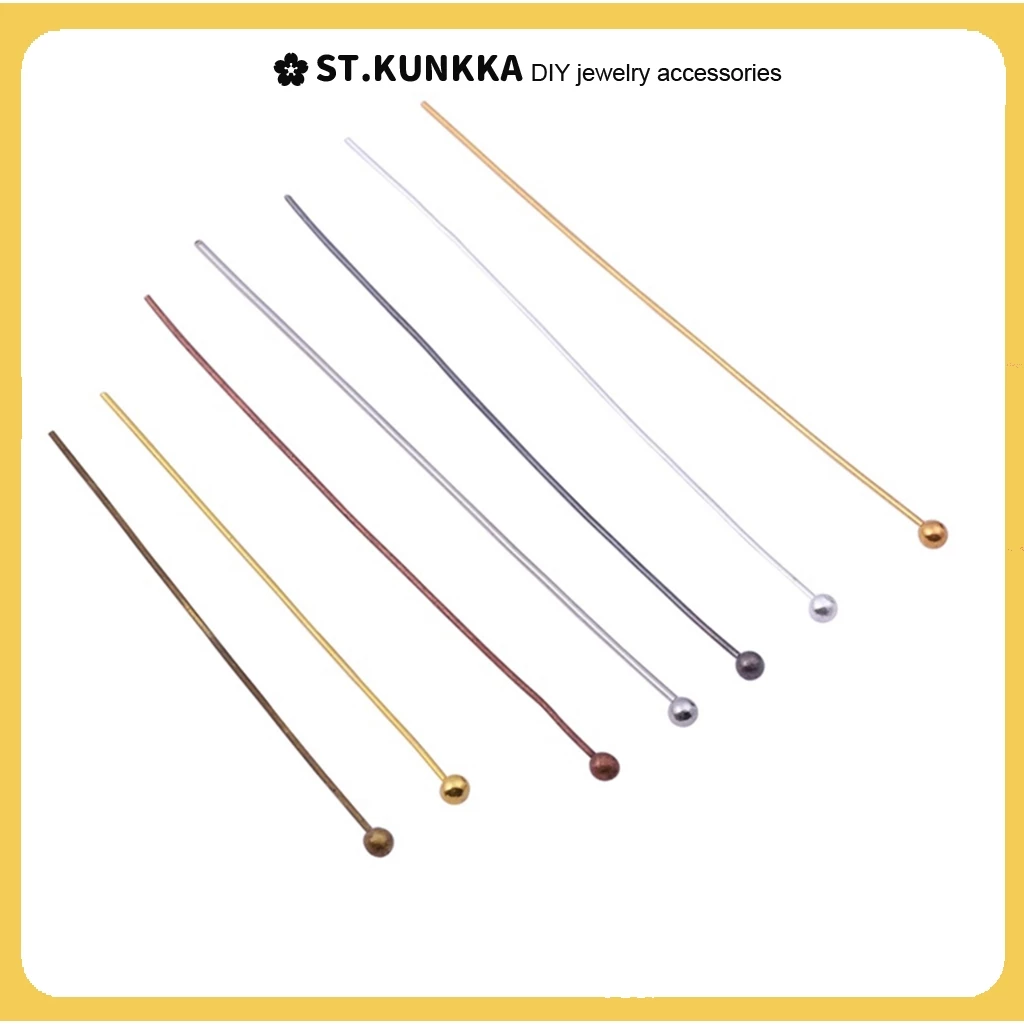 ST.KUNKKA โลหะหัวบอล หมุด เข็มลูก หัวโลหะเล็บสำหรับทำเครื่องประดับ Diy (200 ชิ้น/ล็อต 16 20 25 30 40 50 มม.)