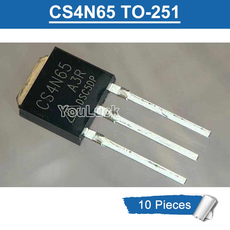 10pcs CS4N65 TO-251 CS4N65A3R 4A/650V N-channel MOSFET ทรานซิสเตอร์ใหม่เดิม
