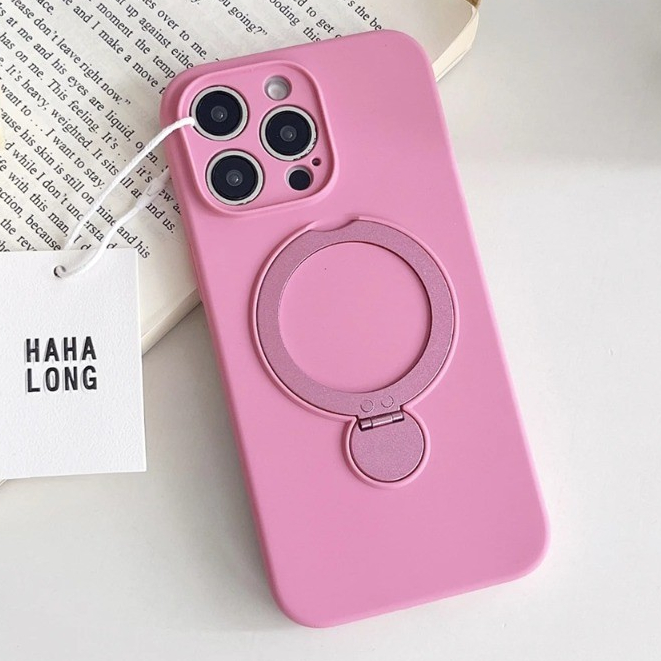แท่นวางชาร์จไร้สายแม่เหล็กซิลิโคนเหลวผิวด้าน สำหรับเคสมือถือ รองรับ iPhone 17 16 15 14 13 Pro Max พร้อมฝาครอบเลนส์เต็ม ป้องกันแรงกระแทกและกันตก เคสหมุนได้ 360° ฝาหลังเคส
