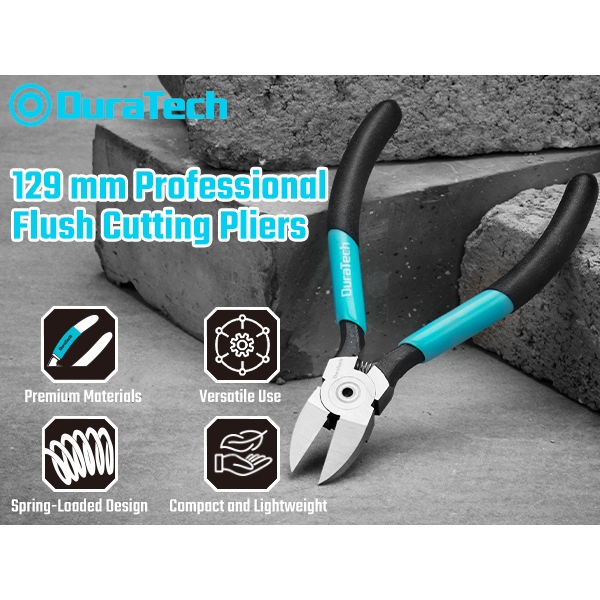 DURATECH 5/6 นิ้ว Professional Wire Flush CUTTER เฉือนลวดตัดสายด้านข้าง Snips ตัดคีม CR-V หนาสําหรับ Crafting, Electronics และ DIY รุ่น
