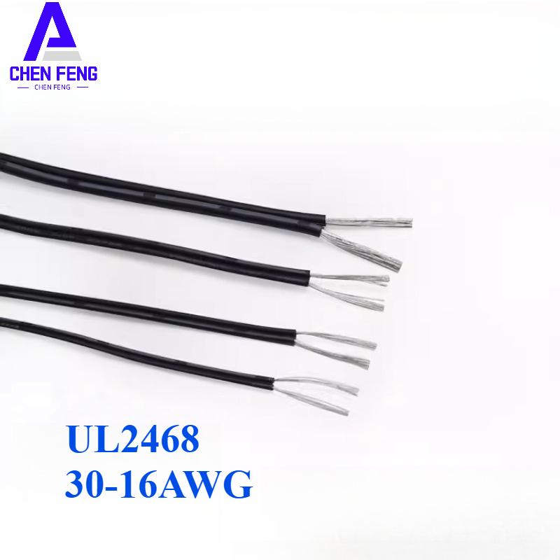 UL2468 30-16AWG 2-Core สายขนานดีบุกทองแดง Multi-Strand Stranded Cable สําหรับสายไฟอิเล็กทรอนิกส์