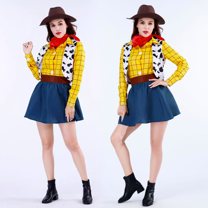 Toy Story Jessie ชุดสําหรับผู้หญิงคาวบอยตะวันตก Woody ชุดสําหรับชายผู้ใหญ่ฮาโลวีนคอสเพลย์เครื่องแต่งกายชุด - รูปที่ 5