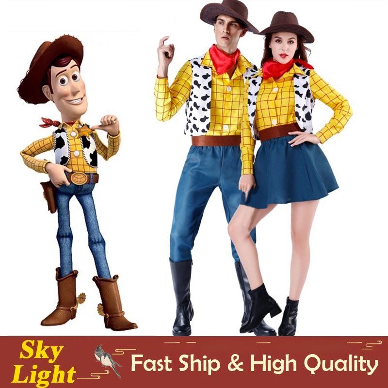 ชุดคอสเพลย์ Toy Story Woody แฟนซี การแสดงบนเวที คาวบอย ปาร์ตี้ฮาโลวีน สําหรับผู้หญิง ผู้ชาย