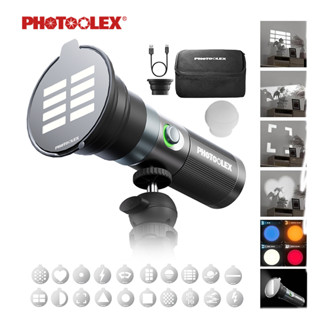 PHOTOOLEX ไฟฉายถ่ายภาพสี่สี 10W แผ่นลวดลายสร้างสรรค์แบบแม่เห…