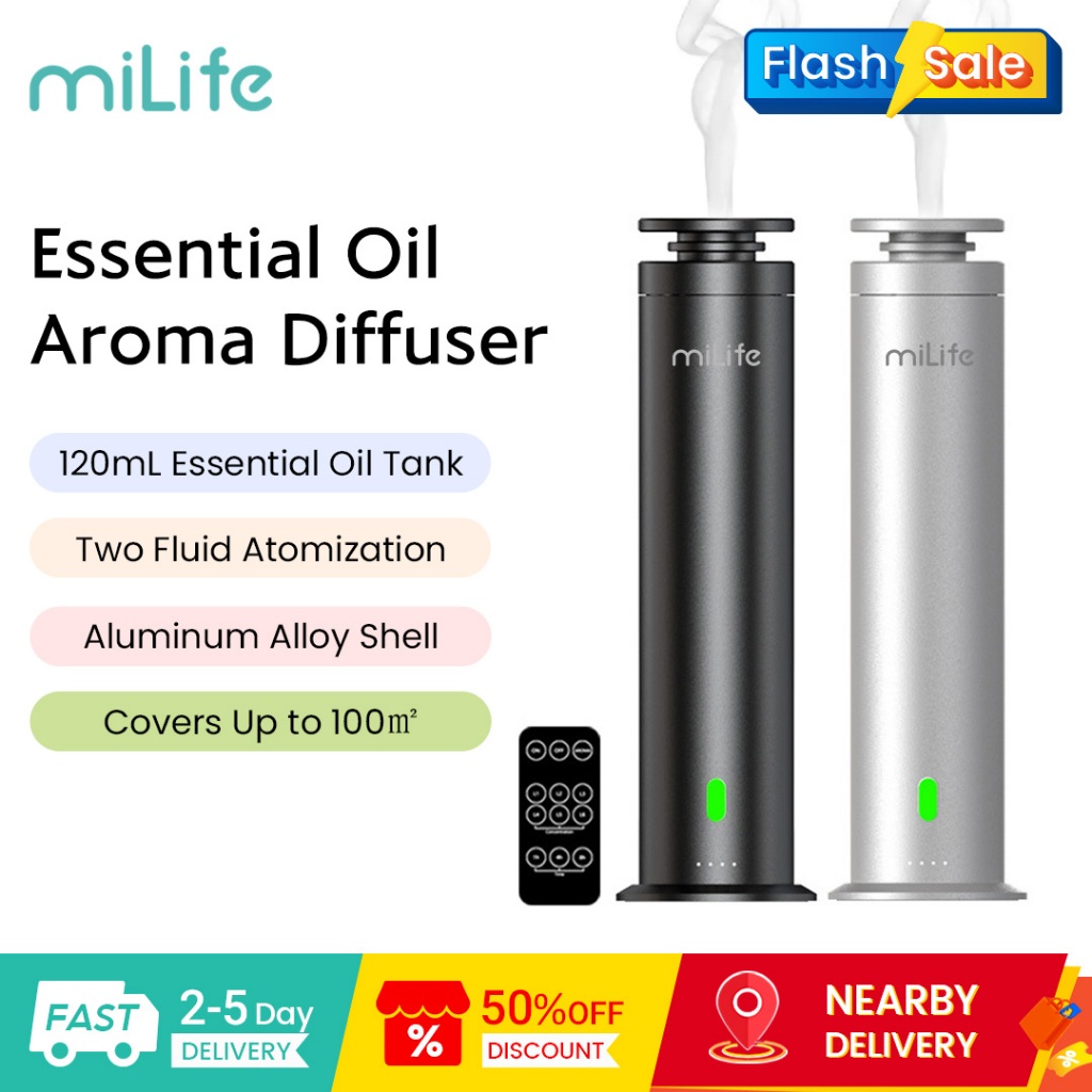 MiLife Essential Oil Aromatherapy Machine 120mL ความจุ Nebulized Aroma Diffuser พร้อมรีโมทคอนโทรล