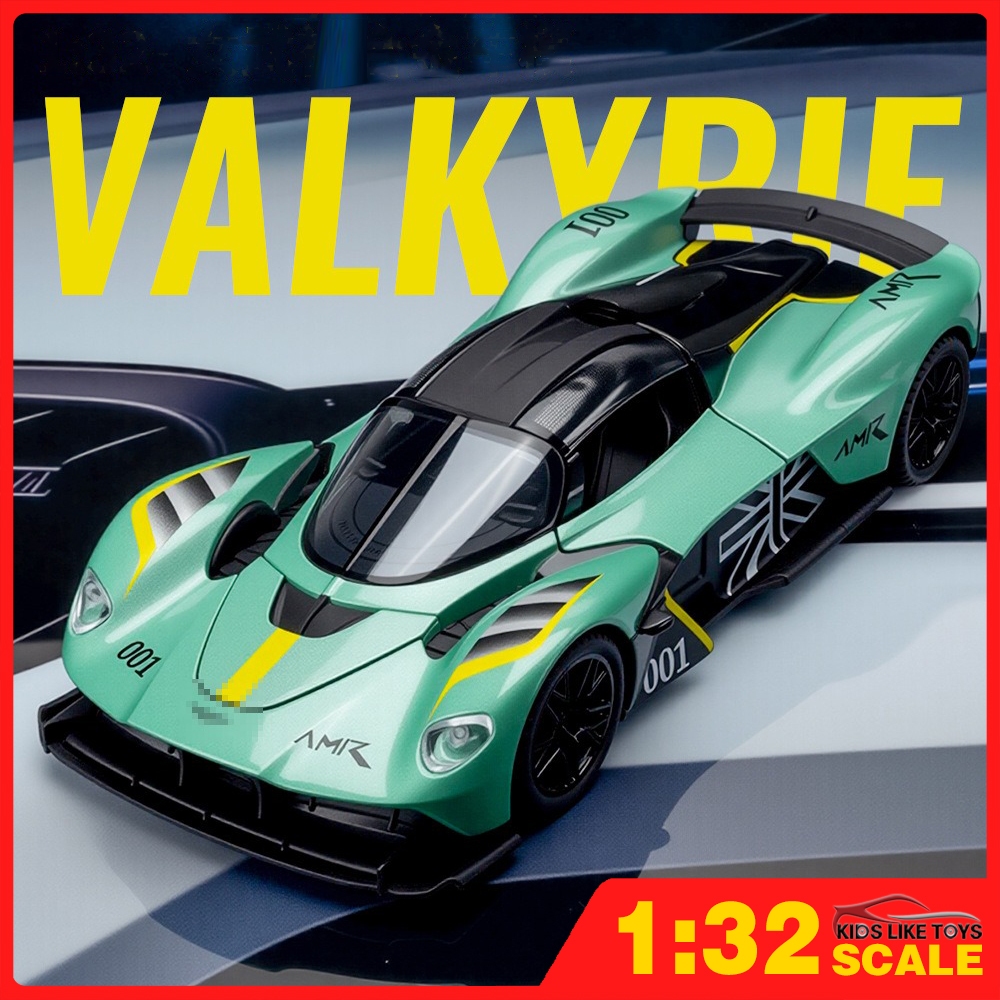 KLT 1:32 Aston Martin Valkyrie โมเดลรถโลหะผสมรถของเล่นคอลเลกชันของขวัญสําหรับเด็กเด็กผู้หญิง