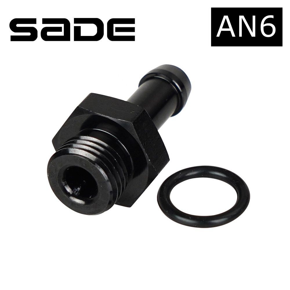 SADE อะแดปเตอร์ข้อต่อสายน้ํามันเชื้อเพลิง อลูมิเนียม AN6 ตัวผู้ เป็น 5/16 6AN พร้อมแหวนโอริง อโนไดซ์ สีดํา