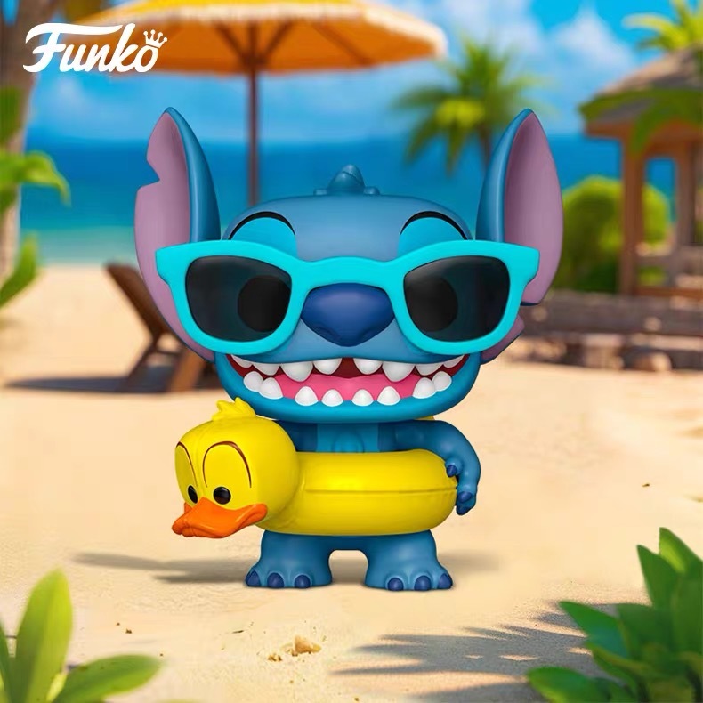 【ของแท้ 100%】Funko Lilo & Stitch Surfing Stitch Anime Figure Doll Toy & ของขวัญอุปกรณ์ต่อพ่วง