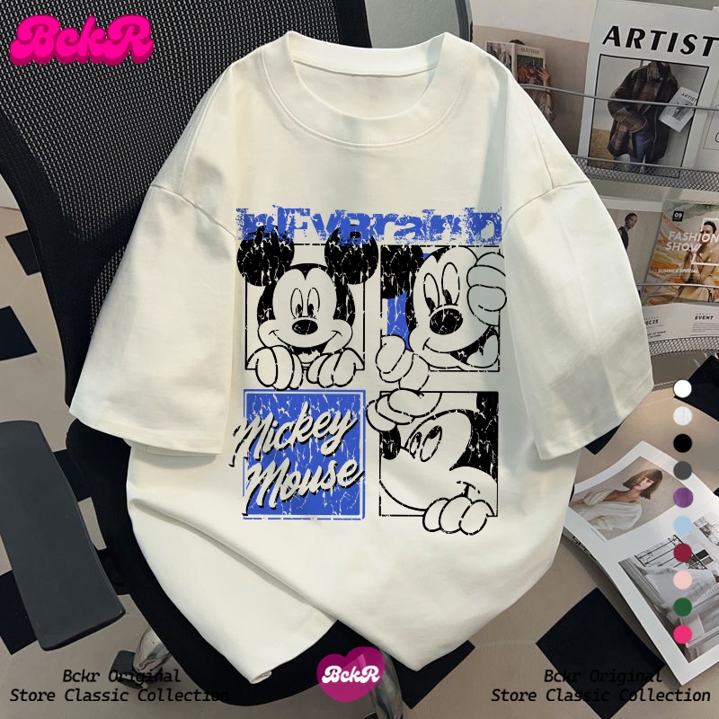 【จัดส่งตลอด 24 ชั่วโมง】🔥BCKR กราฟฟิตี ลายหนู เสื้อผญ เสื่อยืด🐭ลำลอง oversizeใส่สบาย คอกลม เสื้อYG168