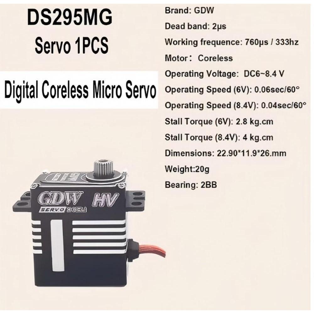 Original GDW HV มอเตอร์ไร้แปรง/Coreless Servo RC เฮลิคอปเตอร์ DS290/ 295MG DS590/595MG ความเร็วสูงเป