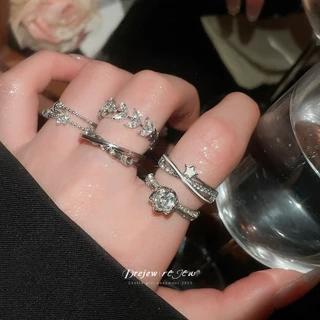 เดรช 7ชิ้นแฟชั่นข้อมือแหวนดาวดวงจันทร์ดอกไม้ออกแบบ พลอยเทียม เครื่องประดับสําหรับผู้หญิงสวมใส่ทุกวันพรรคอุปกรณ์เสริมสไตล์