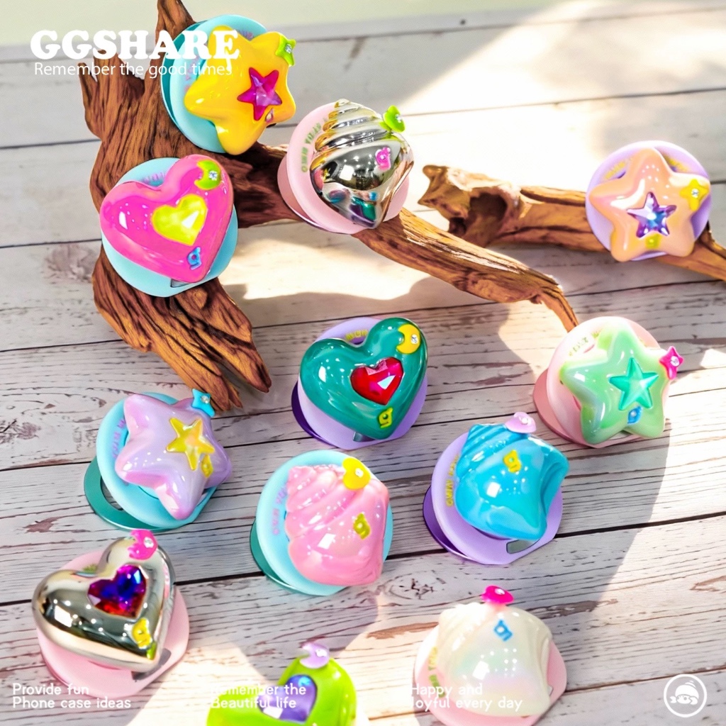 GGSHARE Original Conch Star ที่วางโทรศัพท์แม่เหล็กเดสก์ท็อปกระจกแบบพับเก็บได้แบบพับเก็บได้ High-End Airbag Holder