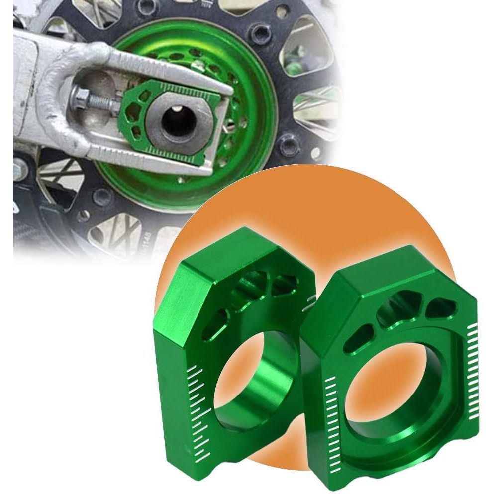 Dirt Bike Rear Axle Block,CNC Aluminum Chain Tensioner Adjuster for KX250F 04-16/KX450F 06-16/KLX450R 08-15/KX125 KX250 03-08