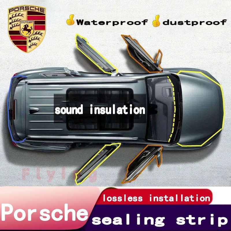 Porsche Cayenne Macan รถแถบฉนวนกันเสียงเหมาะสําหรับรถประตูปิดผนึกป้องกันฝุ่นกันน้ําลดเสียงรบกวนยางฉน