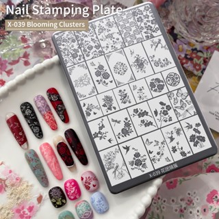 XEIJAYI - แผ่นพิมพ์ลายสำหรับตกแต่งเล็บ มีลายดอกไม้สวยงามหลาก…