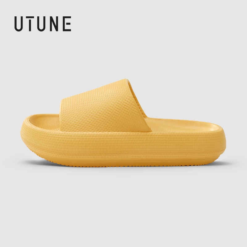 UTUNE รองเท้าแตะแพลตฟอร์ม EVA กันลื่น พื้นหนา 4.5 ซม. ใส่ในบ้าน กลางแจ้ง แฟชั่นฤดูร้อน สำหรับผู้ชายและผู้หญิง