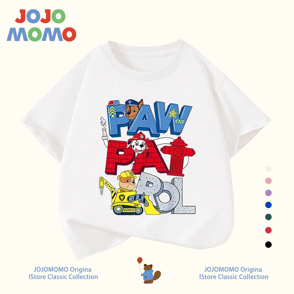 【จัดส่งภายใน 24 ชม】เสื้อยืดเด็ก แขนสั้น สีแดง สีขาว ลาย Paw Patrol ผ้านุ่ม ใส่สบาย ระบายอากาศดี เหมาะสำหรับเด็ก 1–13 ปี ชุดในฝันเด็กผู้ชาย