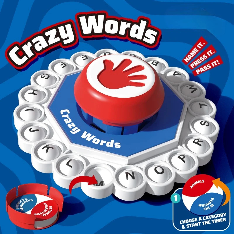 Crazy Words เกมกระดานภาษาอังกฤษ Fast Paced Family Fun The Quick Thinking Letter กดเกมปริศนาสําหรับผู้ใหญ่และเด็ก