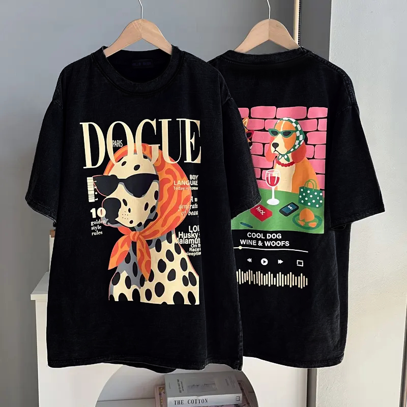 (ผ้าฝ้าย 100%) Luvoro 2026 รุ่นใหม่ เสื้อยืด Cotton oversize T-shirt unisex ลาย เนื้อผ้านุ่มระบายอากาศดี แขนสั้น ใส่สบายสีดำและสีขาว เสื้อยืดทูโทน เสื้อยืดแขนสั้น C1745