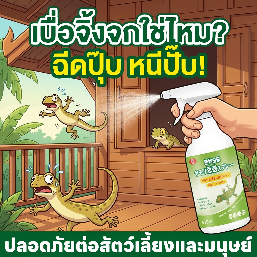 🦎แค่ฉีดครั้งเดียว ตุ๊กแกก็หายเกลี้ยง🦎ไล่ตุ๊กแก ไล่จิ้งจก สเปรย์น้ำยาสมุนไพร 510 มล. ปลอดภัย ไร้สารเคมี 100% เห็นผลชัดเจน สกัดจากธรรมชาติ