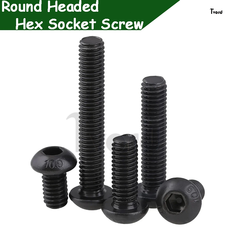 10 ชิ้น/ล็อตสีดําเกรด 10.9 สูง Tensile ปุ่มหัว Allen Bolts Hex ซ็อกเก็ตสกรู UNC 4 #-40 6 #-32 8 #-32